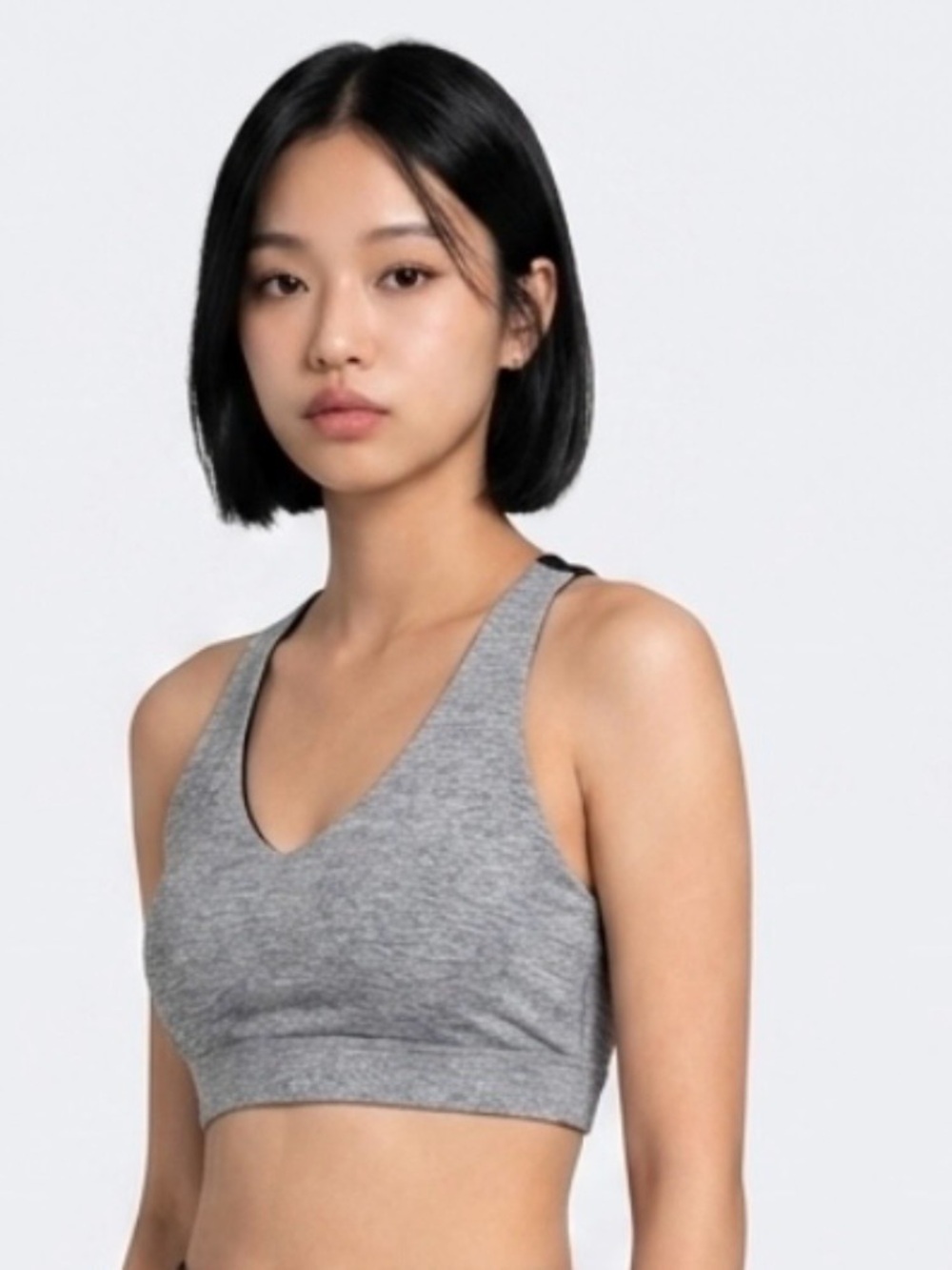tek gear Heather Gray Seamless V-Neck Sports Bra